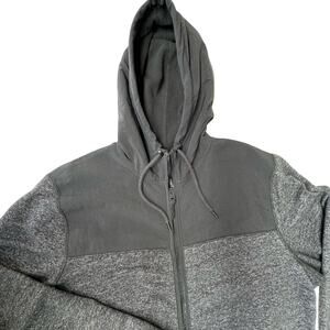 Abercrombie & Fitch Zip-Up Gorpcore Mixed Media Hoodie Women XL Gray Black